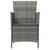 3 Piece Outdoor Dining Set with Cushions Poly Rattan Grey