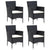5 Piece Garden Dining Set with Cushions Poly Rattan Black