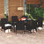 7 Piece Garden Dining Set with Cushions Poly Rattan Black