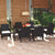 7 Piece Garden Dining Set with Cushions Poly Rattan Black