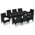 9 Piece Garden Dining Set with Cushions Poly Rattan Black