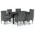 7 Piece Garden Dining Set with Cushions Poly Rattan Grey