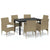 7 Piece Garden Dining Set with Cushions Poly Rattan Beige