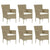 7 Piece Garden Dining Set with Cushions Poly Rattan Beige