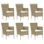 7 Piece Garden Dining Set with Cushions Poly Rattan Beige