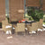 7 Piece Garden Dining Set with Cushions Poly Rattan Beige