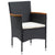 5 Piece Garden Dining Set with Cushions Poly Rattan Black