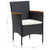 5 Piece Garden Dining Set with Cushions Poly Rattan Black