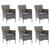 7 Piece Garden Dining Set with Cushions Poly Rattan Grey