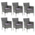 7 Piece Garden Dining Set with Cushions Poly Rattan Grey