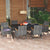 7 Piece Garden Dining Set with Cushions Poly Rattan Grey