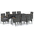 9 Piece Garden Dining Set with Cushions Poly Rattan Grey