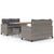 3 Piece Garden Dining Set Poly Rattan and Solid Wood Acacia