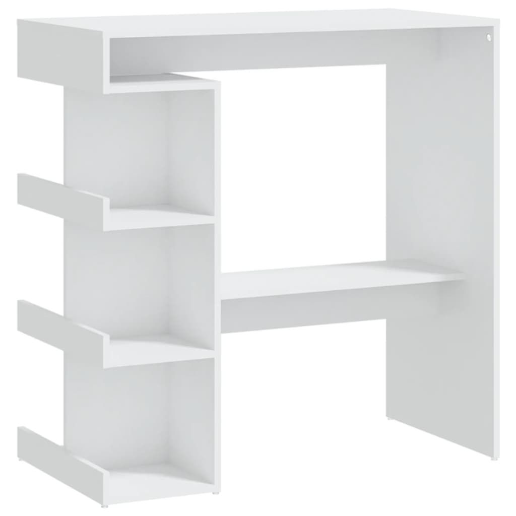 Bar Table with Storage Rack White 100x50x101.5 cm Engineered Wood