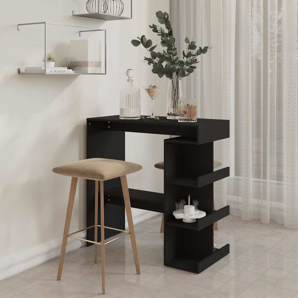 Bar Table with Storage Rack Black 100x50x101.5 cm