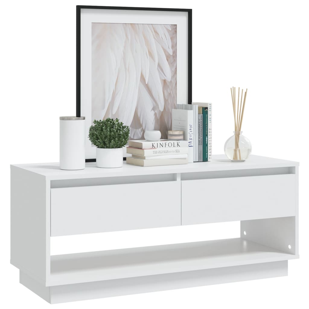 TV Cabinet White 102x41x44 cm Engineered Wood