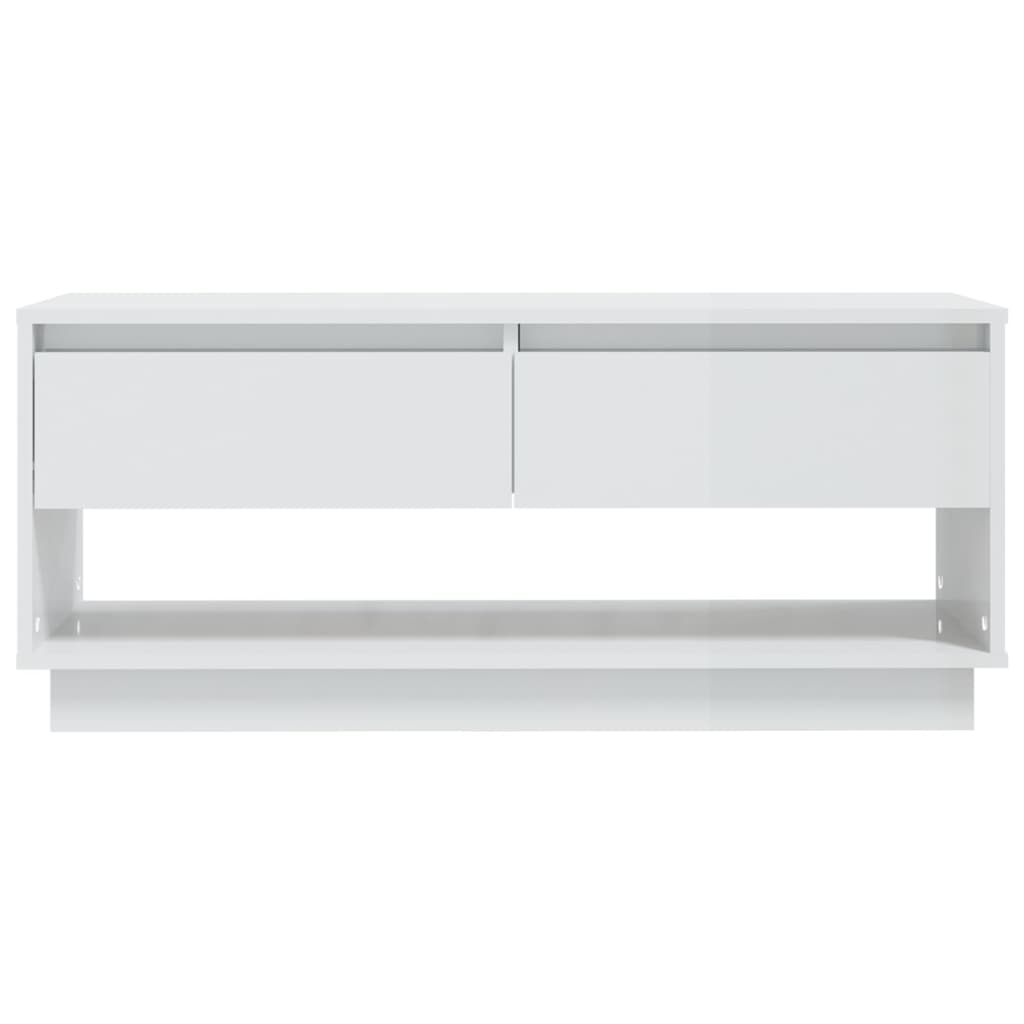 TV Cabinet High Gloss White 102x41x44 cm Engineered Wood