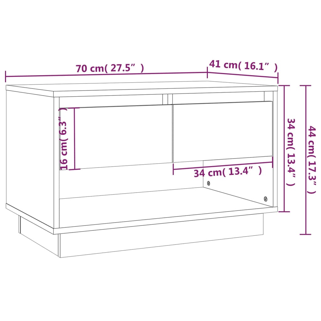 TV Cabinet Sonoma Oak 70x41x44 cm Engineered Wood