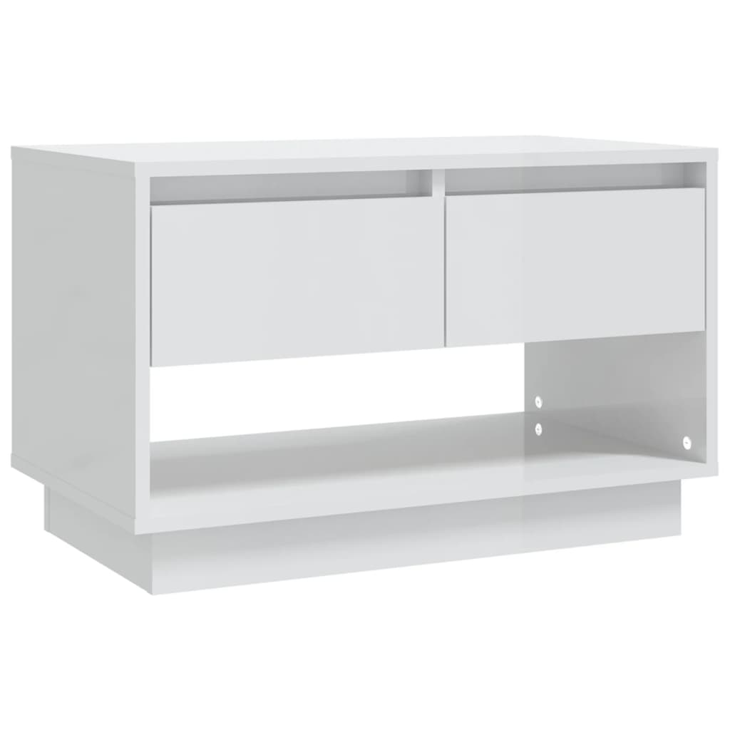 TV Cabinet High Gloss White 70x41x44 cm Engineered Wood