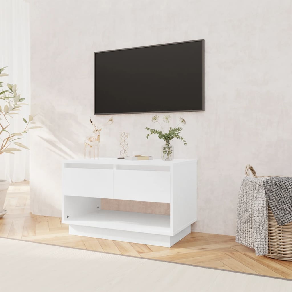 TV Cabinet High Gloss White 70x41x44 cm Engineered Wood