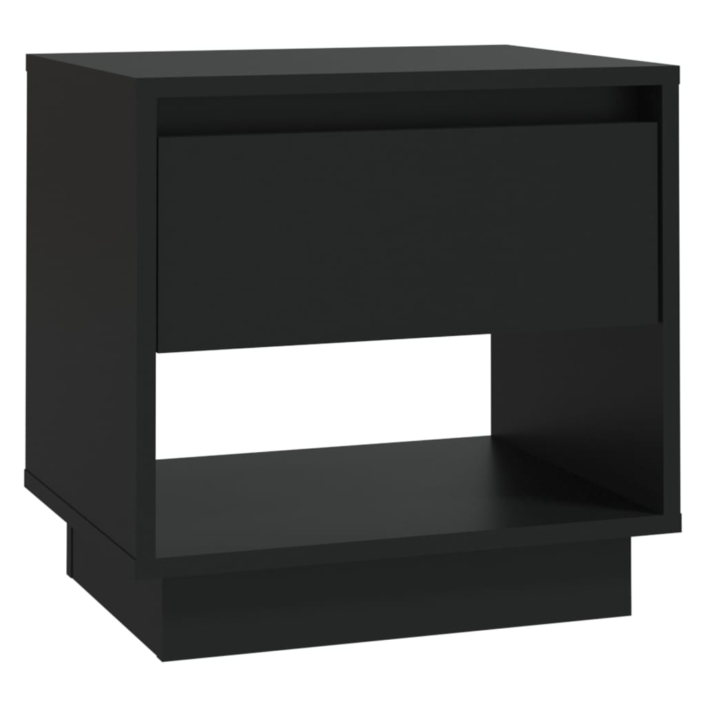 Bedside Cabinet Black 45x34x44 cm Engineered Wood