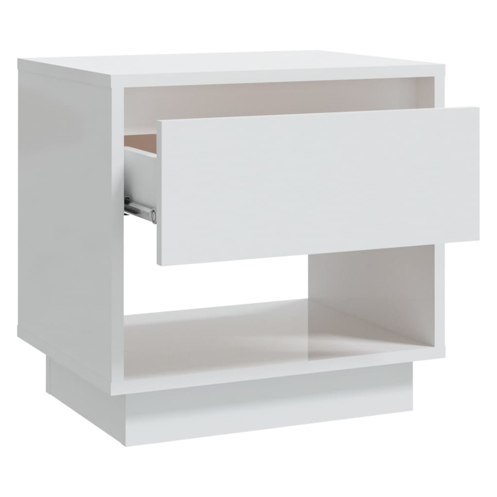 Bedside Cabinets 2 pcs High Gloss White 45x34x44 cm Engineered Wood