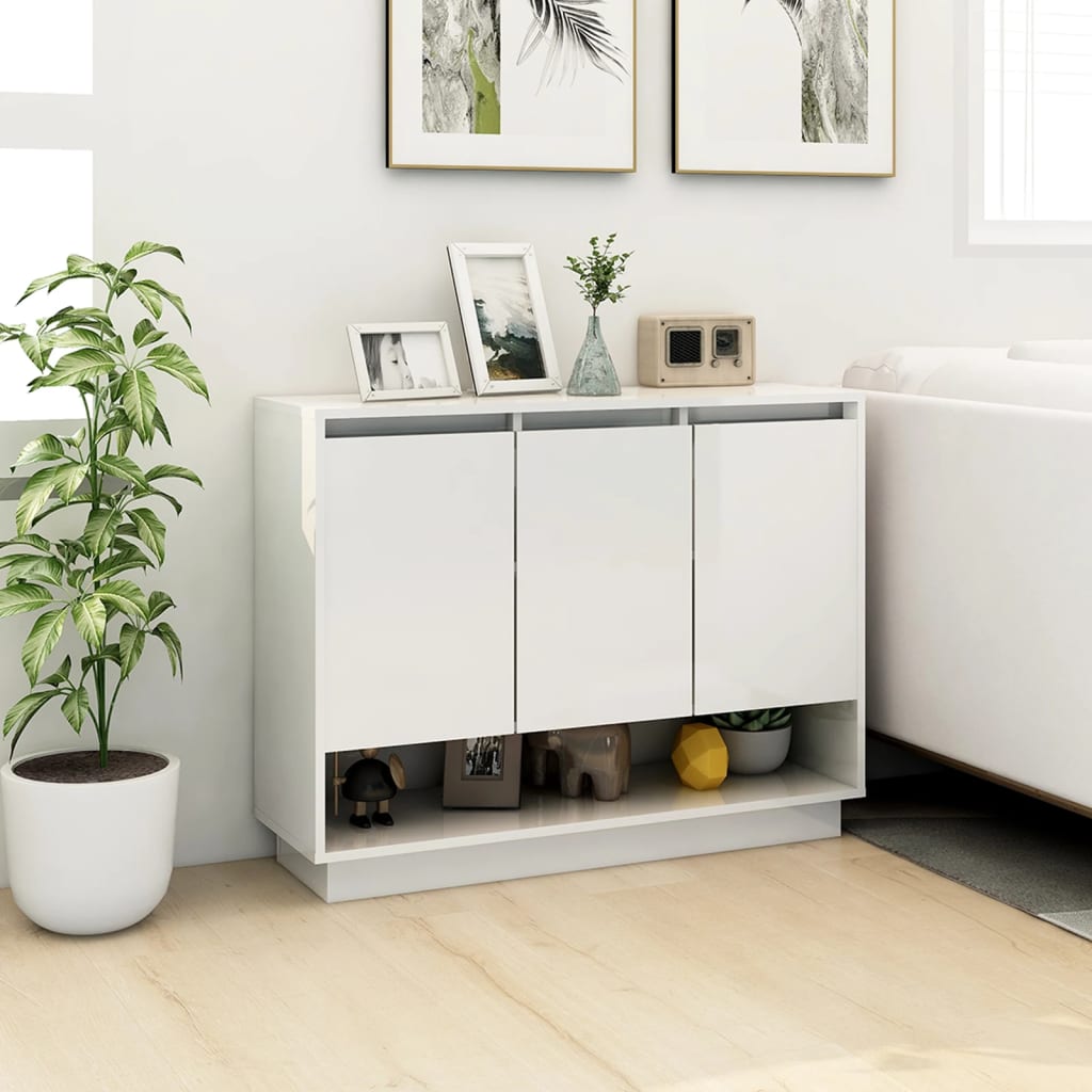 Sideboard White 97x31x75 cm Engineered Wood