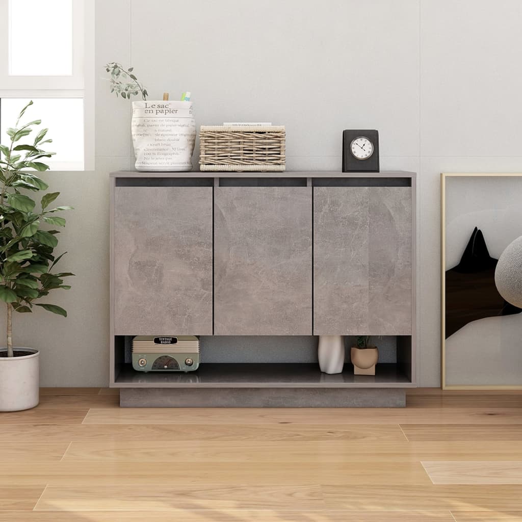 Sideboard Concrete Grey 97x31x75 cm Engineered Wood