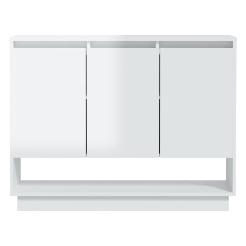 Sideboard High Gloss White 97x31x75 cm Engineered Wood