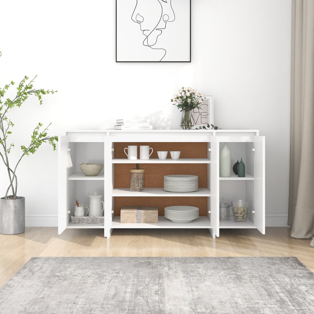 Sideboard White 135x41x75 cm Engineered Wood