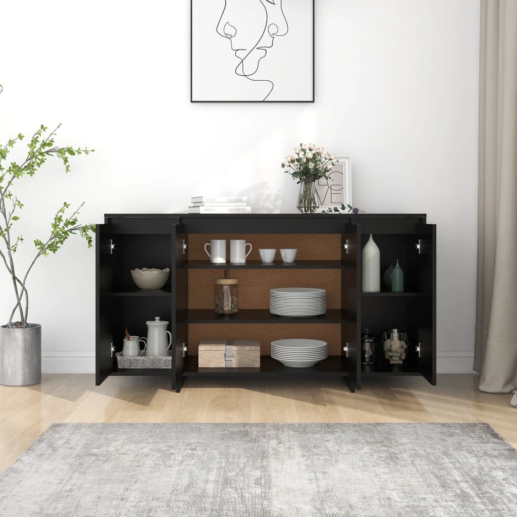 Sideboard Black 135x41x75 cm Engineered Wood