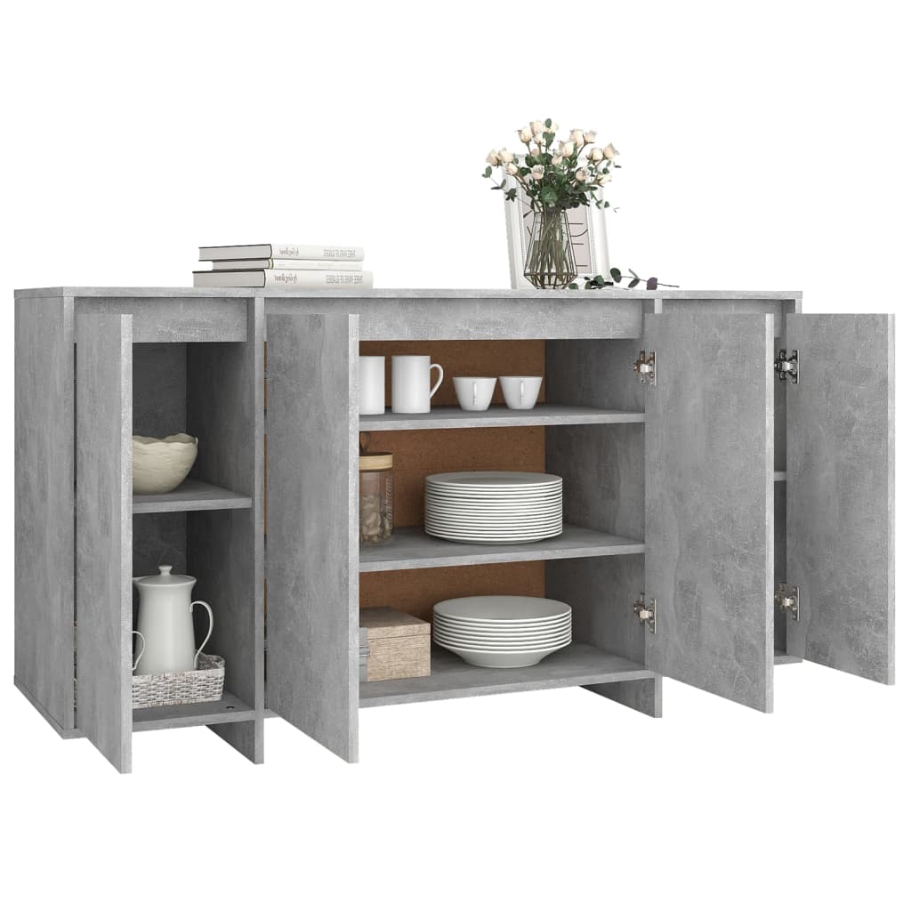 Sideboard Concrete Grey 135x41x75 cm Engineered Wood