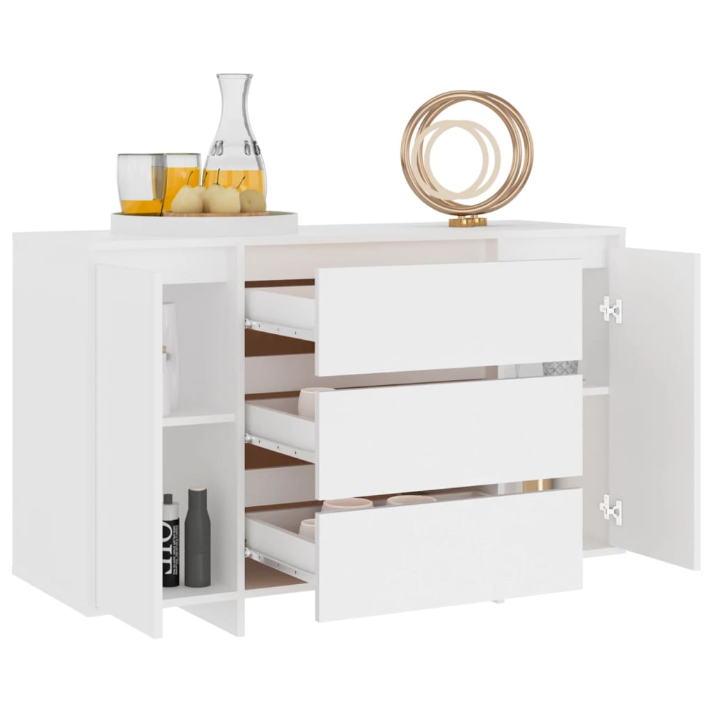 Sideboard with 3 Drawers White 120x41x75 cm Engineered Wood