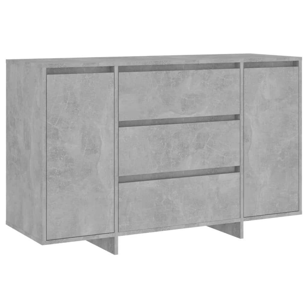 Sideboard with 3 Drawers Concrete Grey 120x41x75 cm Engineered Wood