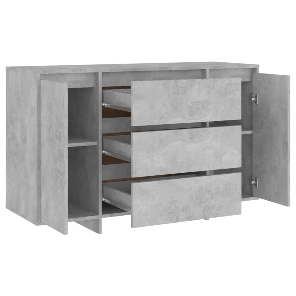 Sideboard with 3 Drawers Concrete Grey 120x41x75 cm Engineered Wood