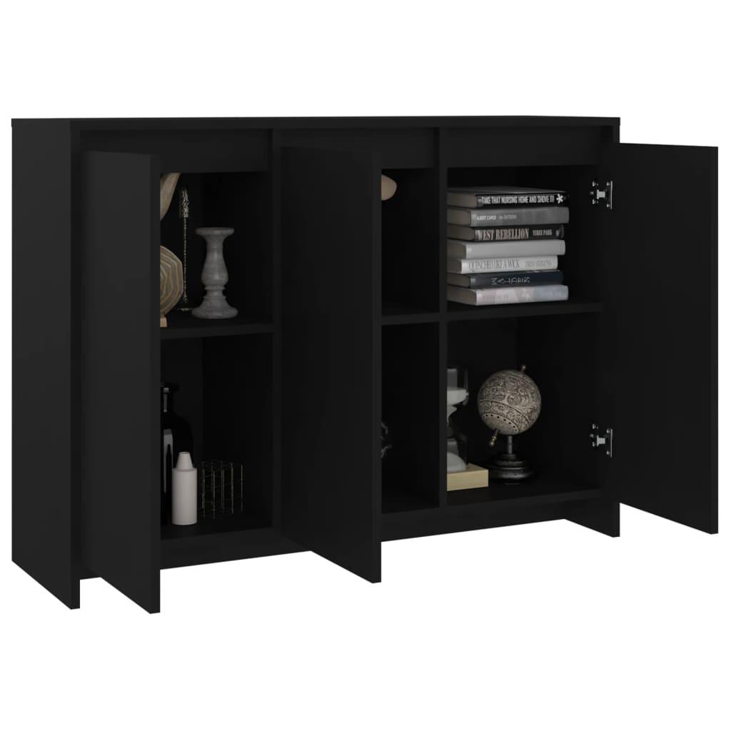 Sideboard Black 102x33x75 cm Engineered Wood