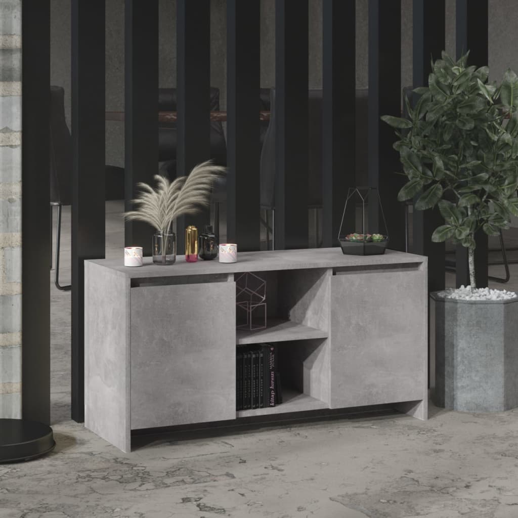 TV Cabinet Concrete Grey 102x37.5x52.5 cm Engineered Wood