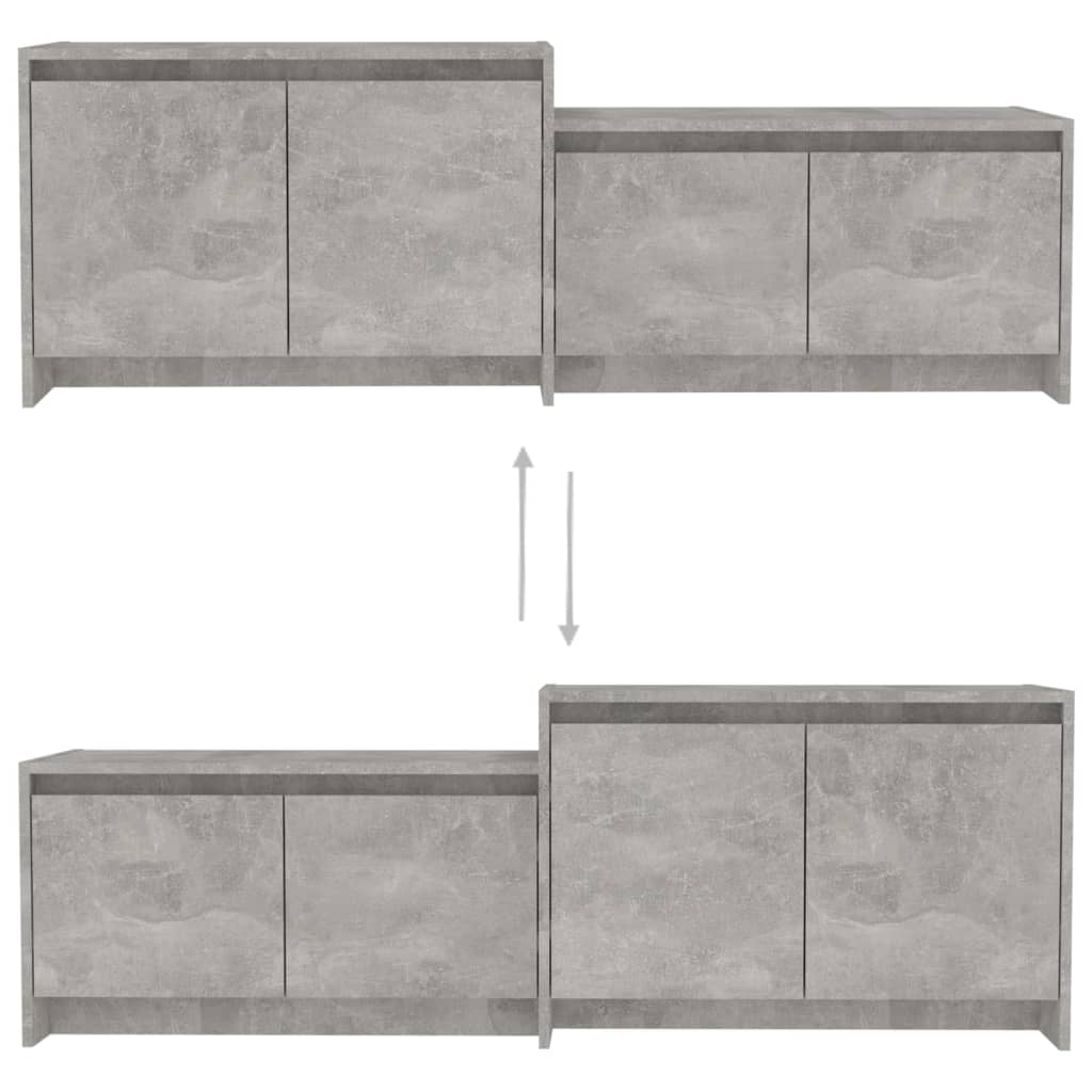 TV Cabinet Concrete Grey 146.5x35x50 cm Engineered Wood