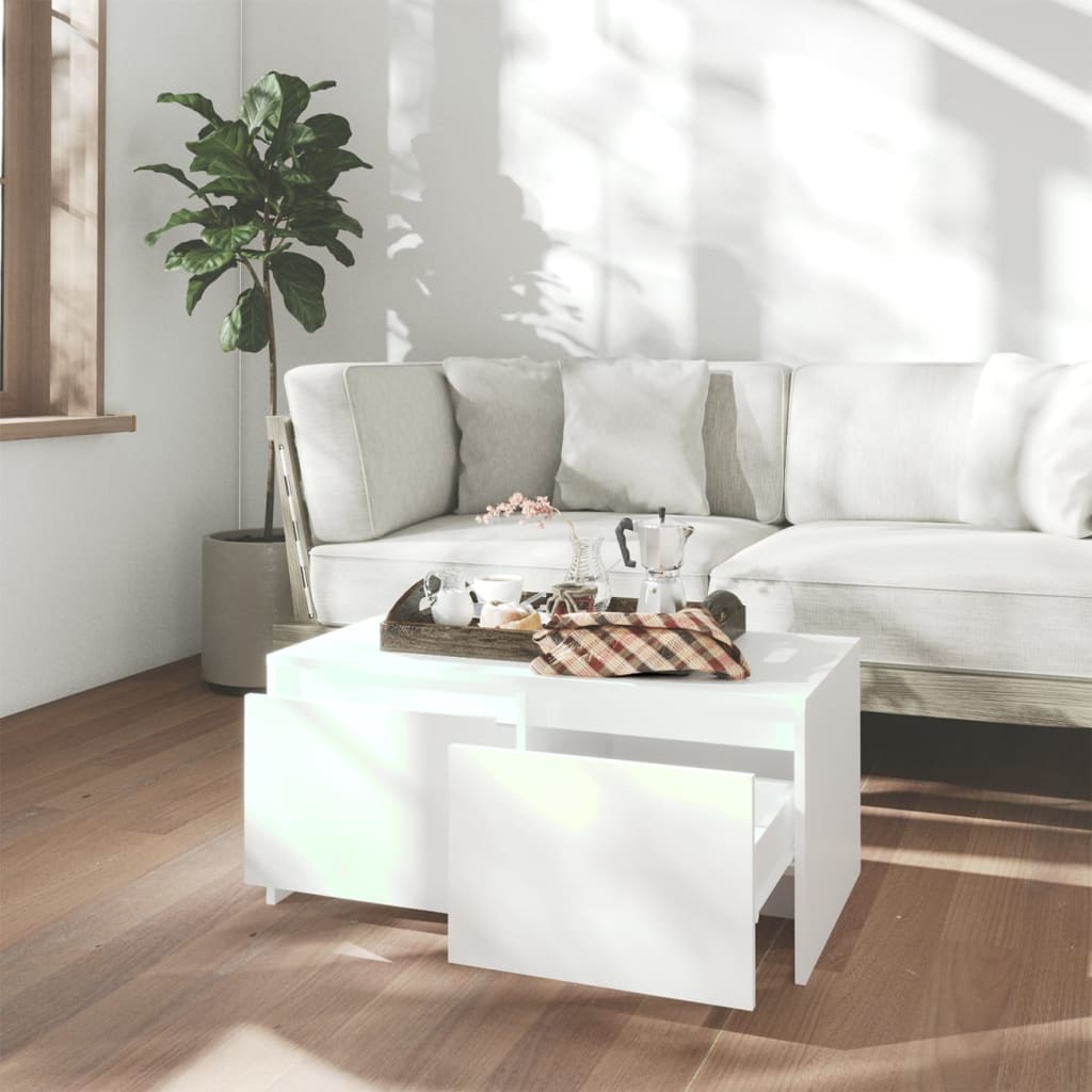 Coffee Table White 90x50x41.5 cm Engineered Wood