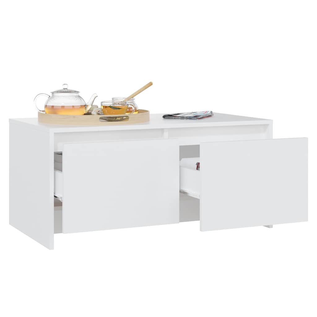 Coffee Table White 90x50x41.5 cm Engineered Wood