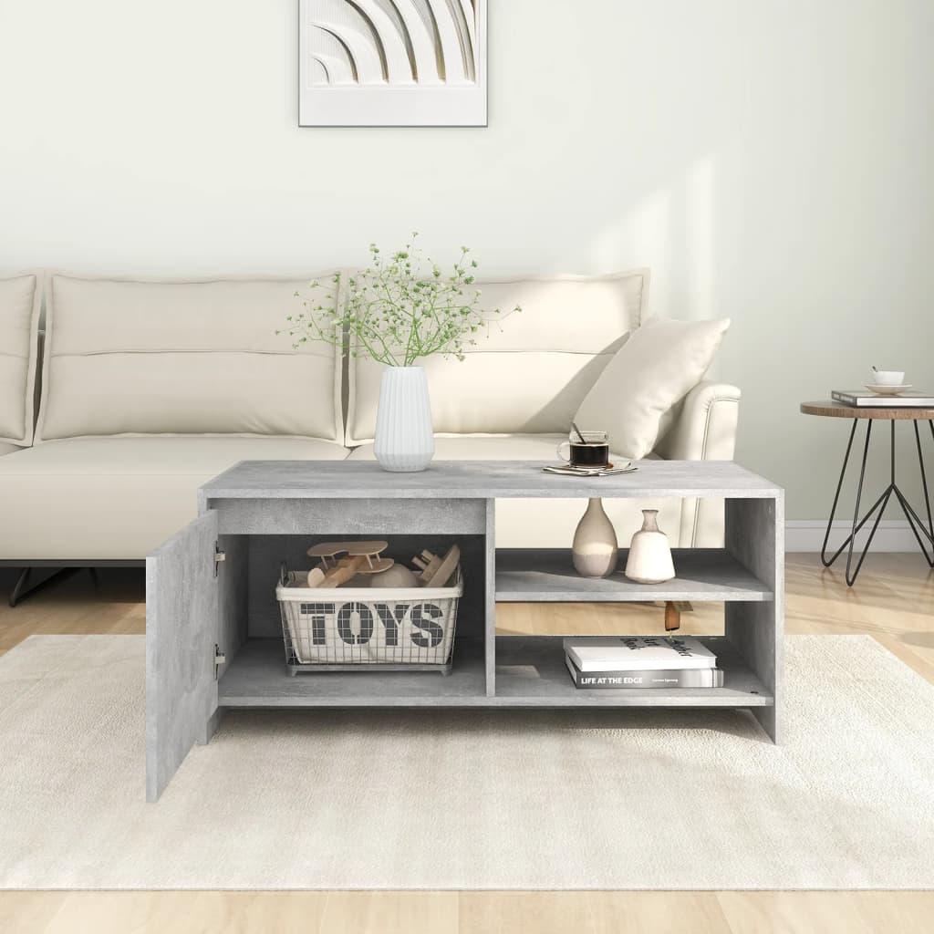 Coffee Table Concrete Grey 102x50x45 cm Engineered Wood