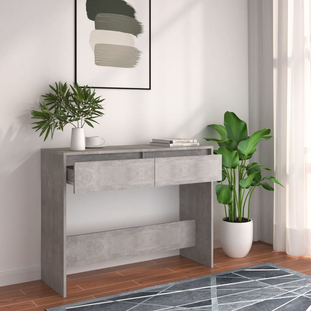 Console Table Concrete Grey 100x35x76.5 cm Engineered Wood