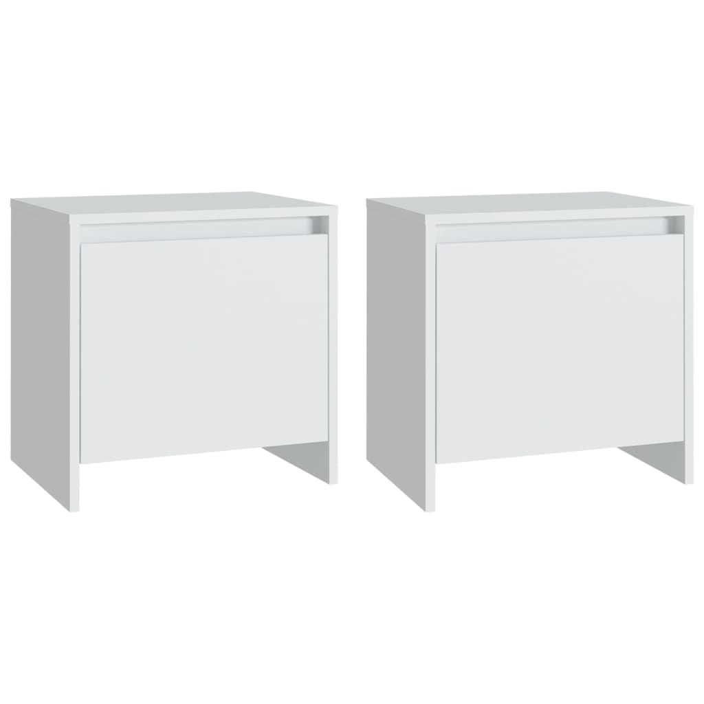 Bedside Cabinets 2 pcs White 45x34x44.5 cm Engineered Wood