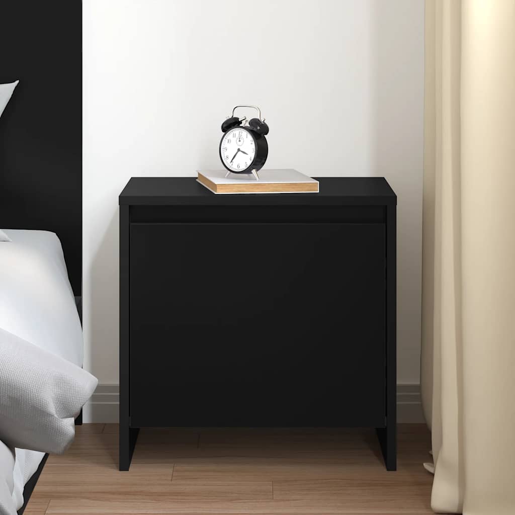 Bedside Cabinet Black 45x34x44.5 cm Engineered Wood