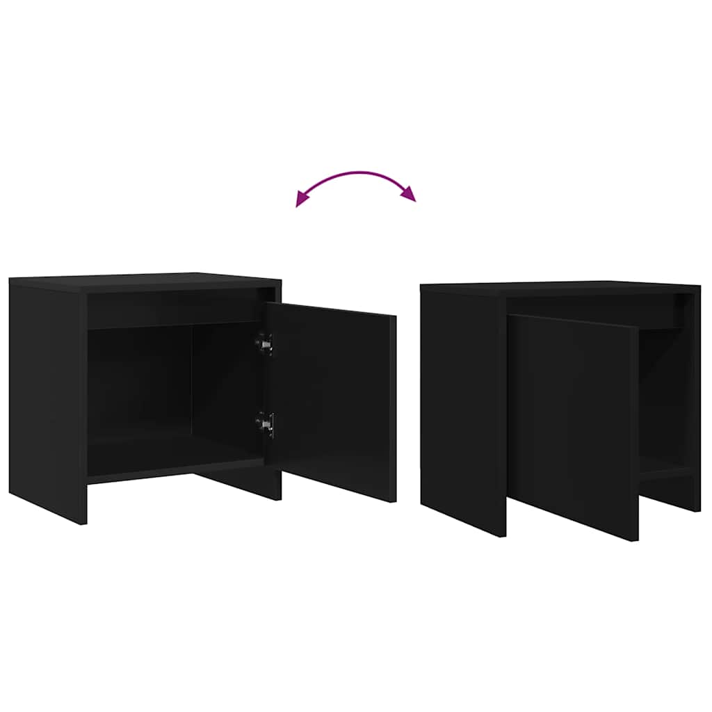 Bedside Cabinet Black 45x34x44.5 cm Engineered Wood