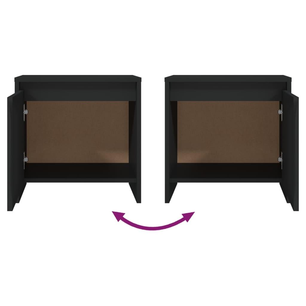 Bedside Cabinets 2 pcs Black 45x34x44.5 cm Engineered Wood