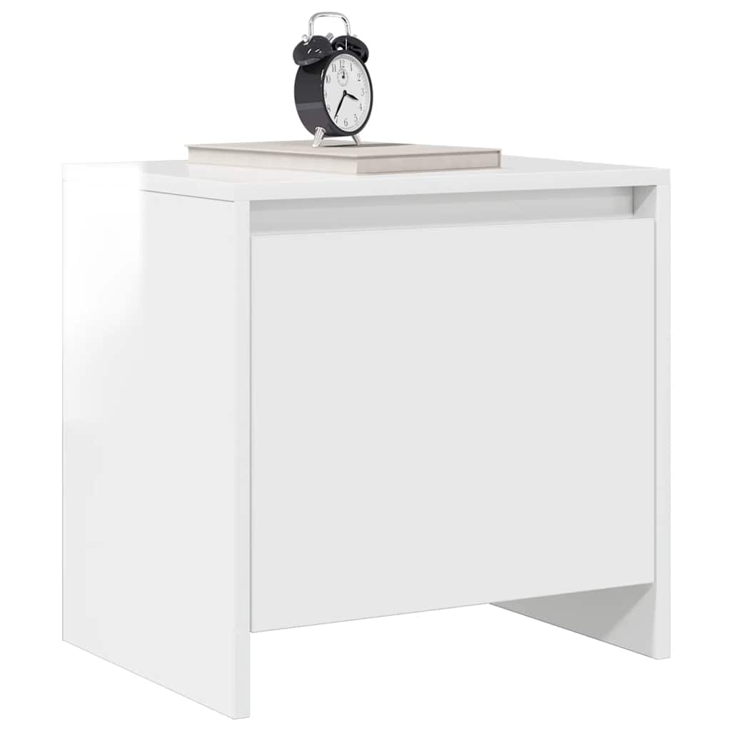 Bedside Cabinet High Gloss White 45x34x44.5 cm Engineered Wood