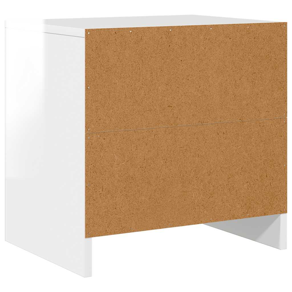 Bedside Cabinet High Gloss White 45x34x44.5 cm Engineered Wood