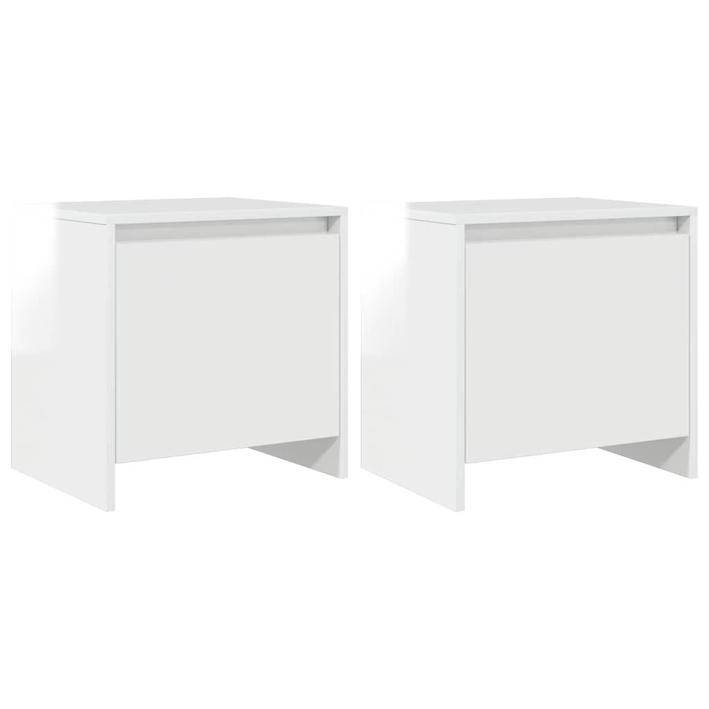 Bedside Cabinets 2 pcs High Gloss White 45x34x44.5 cm Engineered Wood
