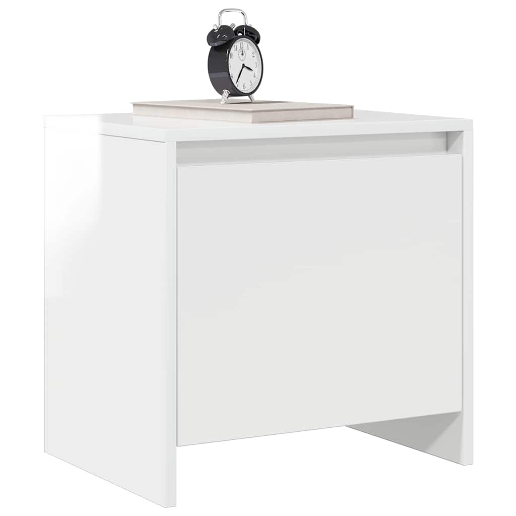 Bedside Cabinets 2 pcs High Gloss White 45x34x44.5 cm Engineered Wood